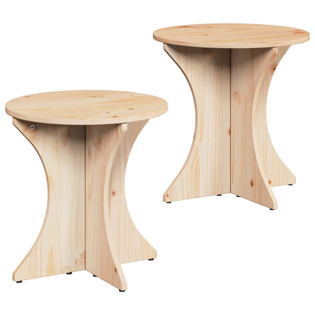 Couchtisch 2 pcs Natur Massivholz Kiefer