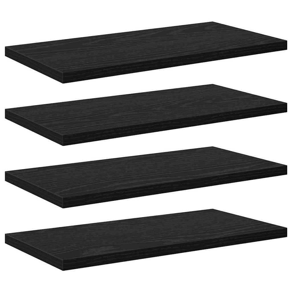 Regalbrett 4 pcs Schwarz 40 x 20 x 1,5 cm Holzwerkstoff