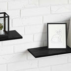 Regalbrett 4 pcs Schwarz 80 x 20 x 1,5 cm Holzwerkstoff