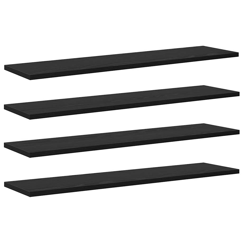Regalbrett 4 pcs Schwarz 80 x 20 x 1,5 cm Holzwerkstoff