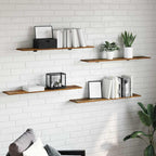 Regalbrett 4 pcs Braun 100 x 20 x 1.5 cm Holzwerkstoff