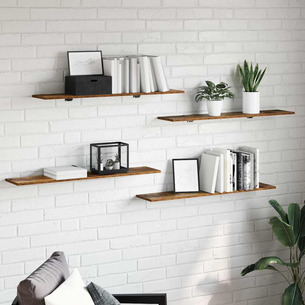 Regalbrett 4 pcs Braun 100 x 20 x 1.5 cm Holzwerkstoff