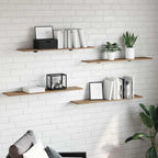 Regalbrett 4 pcs Braun 100 x 20 x 1.5 cm Holzwerkstoff