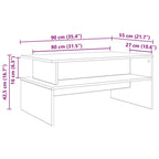 Couchtisch Altholz 90 x 55 x 42,5 cm Holzwerkstoff