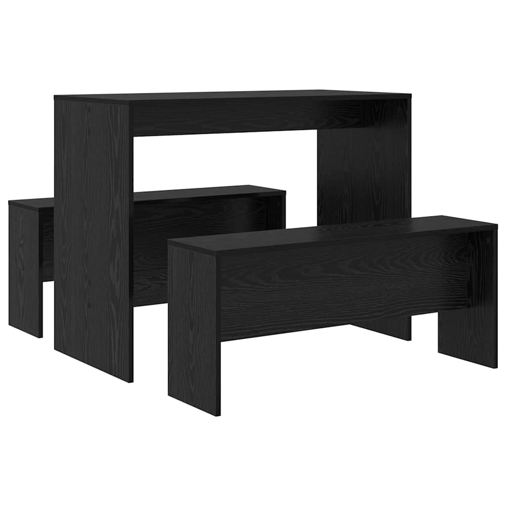 Essgruppe 2 pcs Schwarz Eichen-Optik Holzwerkstoff