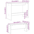 Essgruppe 2 pcs Schwarz Eichen-Optik Holzwerkstoff