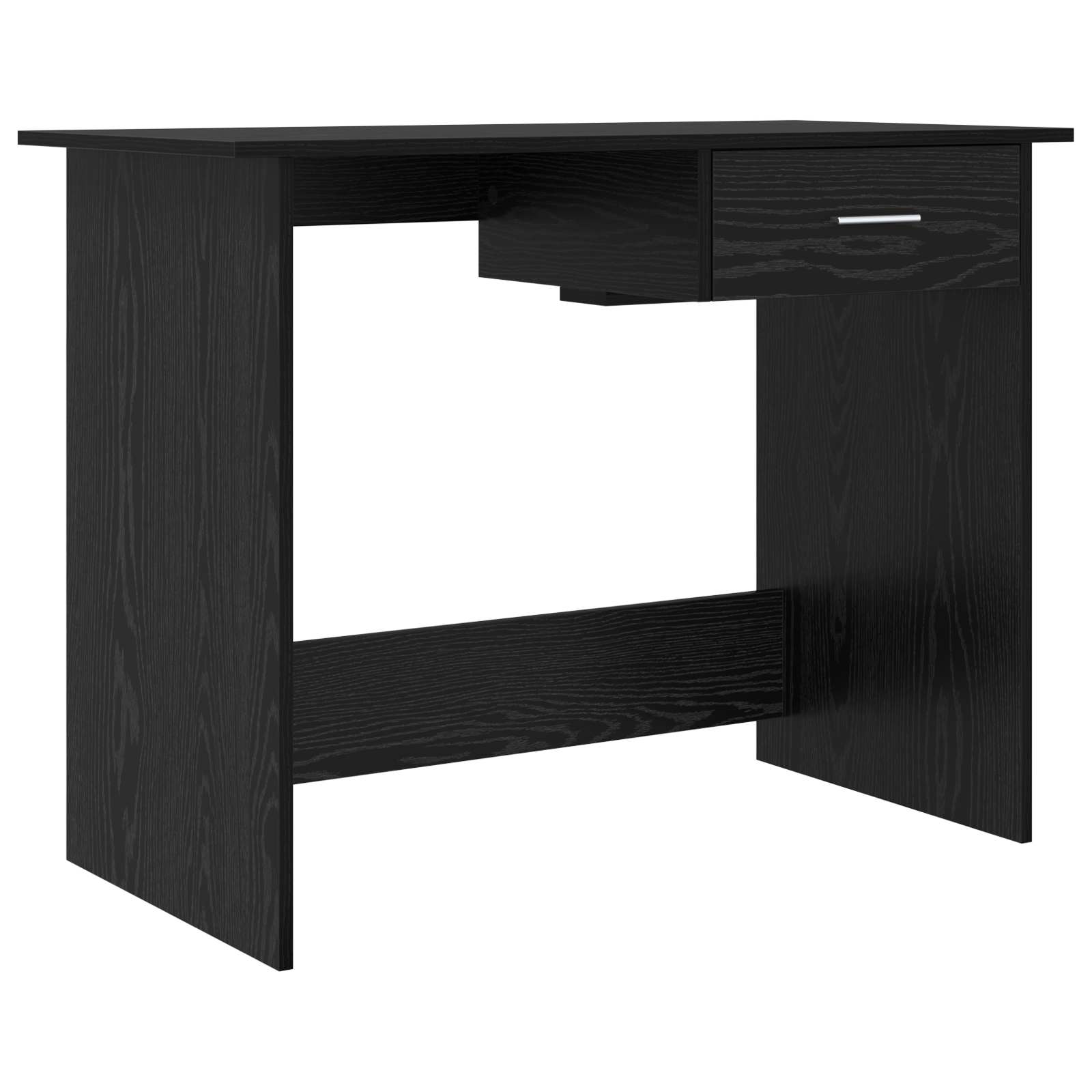 Schreibtisch mit Speicher Schwarz Eichen-Optik 100 x 50 x 76 cm