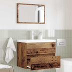 Badezimmermöbel-Set 2 pcs Altholz Sperrholz und Metall