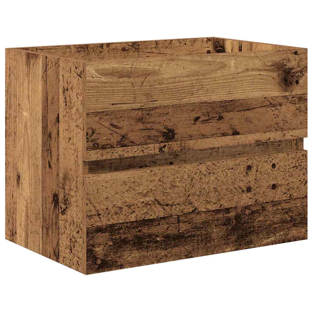Badezimmermöbel-Set 2 pcs Altholz Sperrholz und Metall