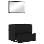 Badezimmermöbel-Set mit Schubladen 2 pcs Schwarz Eichen-Optik