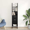 Bücherregal Schwarz Eichen-Optik 40 x 35 x 180 cm Holzwerkstoff