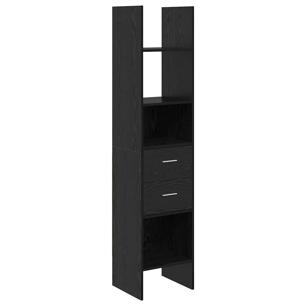 Bücherregal Schwarz Eichen-Optik 40 x 35 x 180 cm Holzwerkstoff
