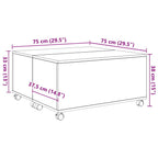 Couchtisch Artisan-Eiche 75 x 75 x 38 cm Holzwerkstoff
