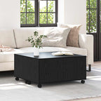 Couchtisch Schwarz Eichen-Optik 75 x 75 x 38 cm Holzwerkstoff
