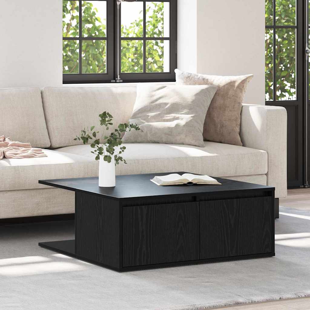 Couchtisch Schwarz Eichen-Optik 80 x 80 x 31 cm Holzwerkstoff
