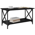 Couchtisch Schwarz Eichen-Optik 80 x 45 x 45.5 cm Holzwerkstoff