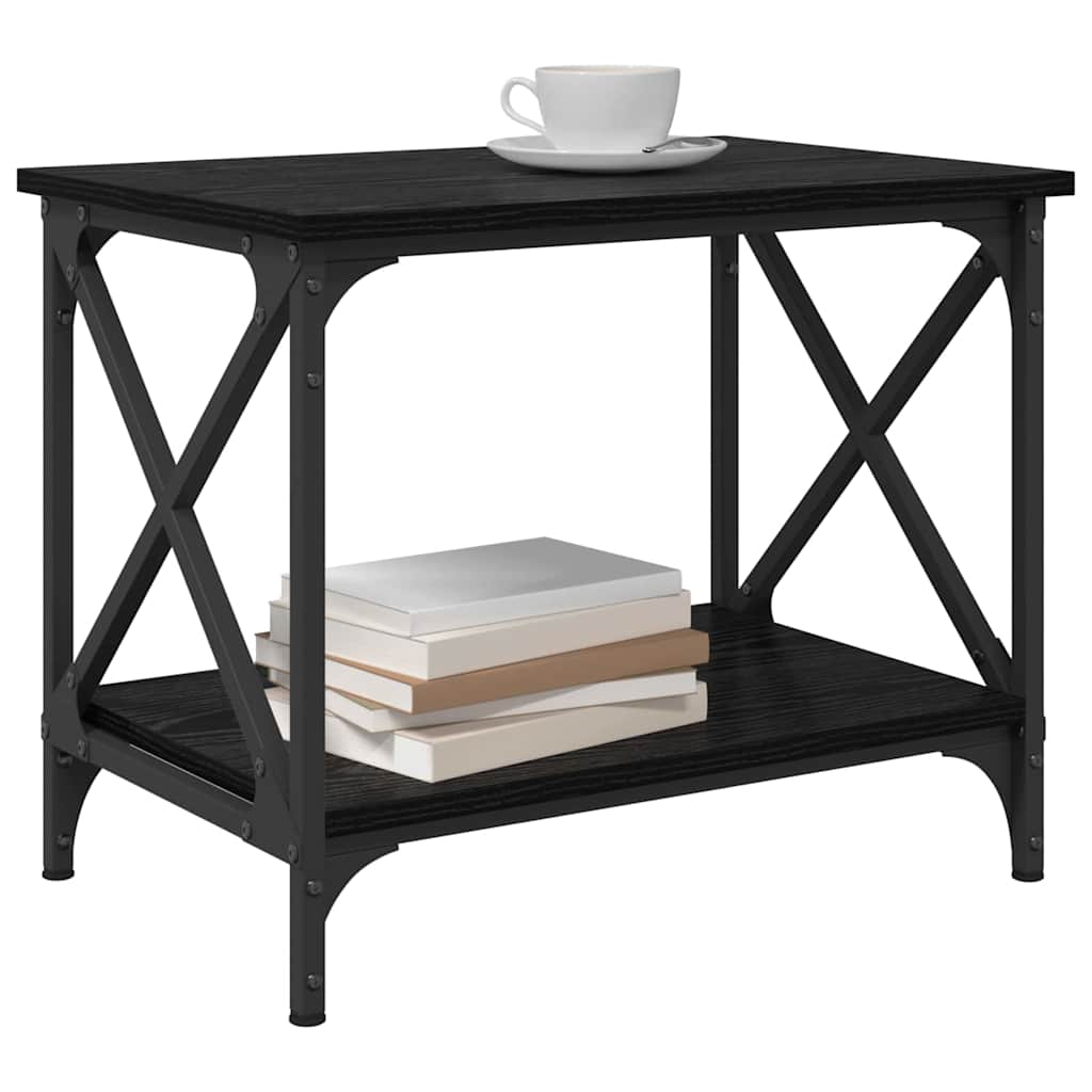 Beistelltisch Schwarz Eichen-Optik 55 x 38 x 45 cm