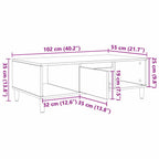 Couchtisch Graues Sonoma 102 x 55 x 35 cm Holzwerkstoff