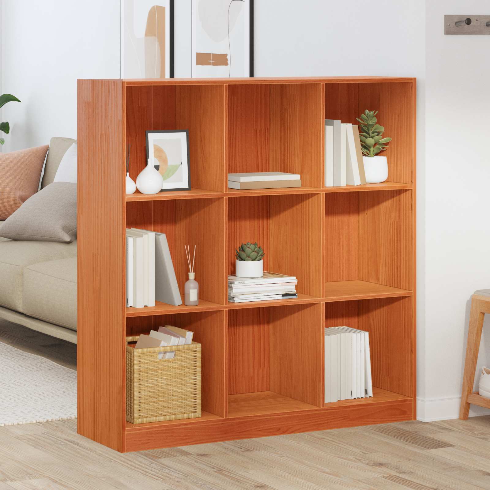 Bücherregal Wachsbraun 104 x 33 x 110 cm Massives Kiefernholz