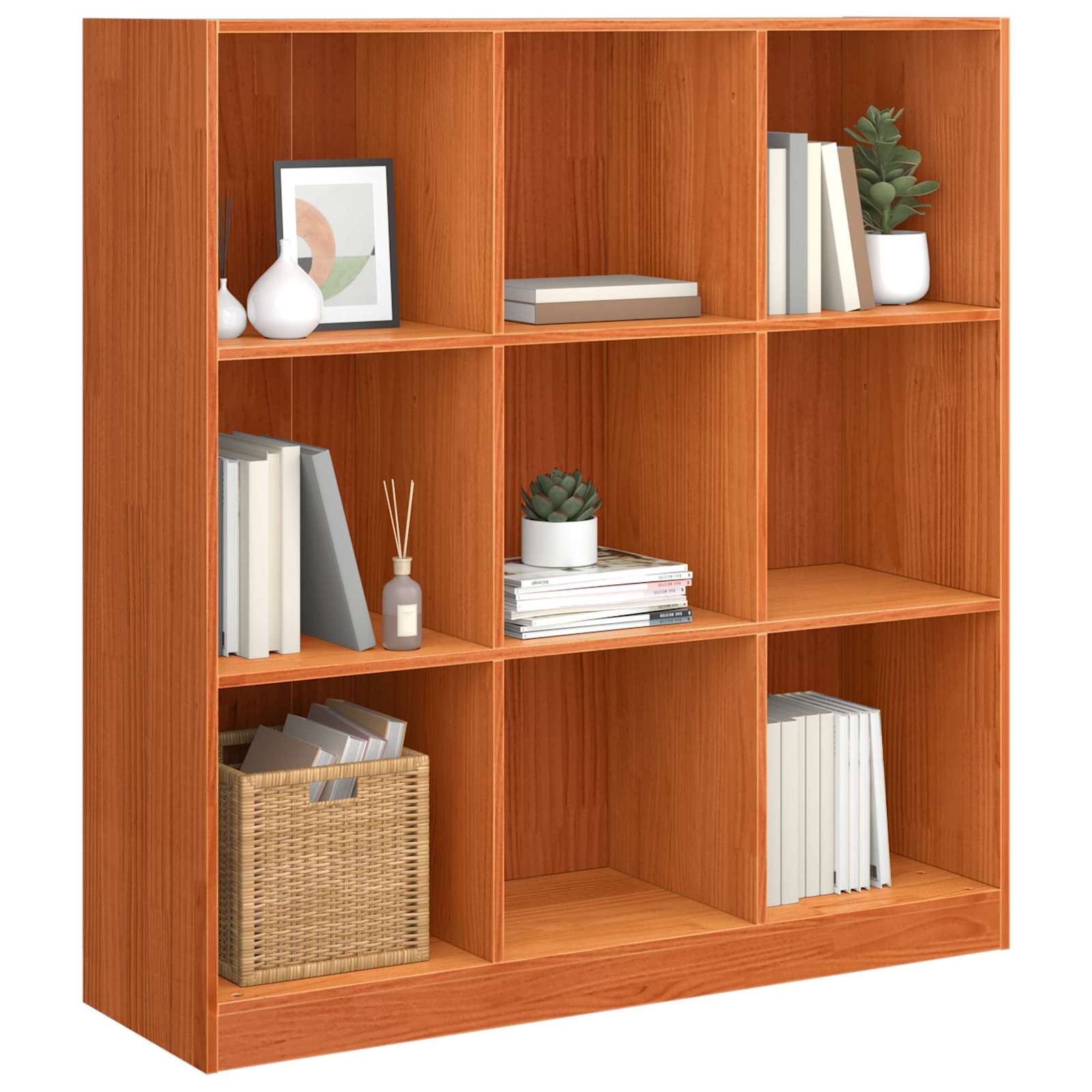 Bücherregal Wachsbraun 104 x 33 x 110 cm Massives Kiefernholz
