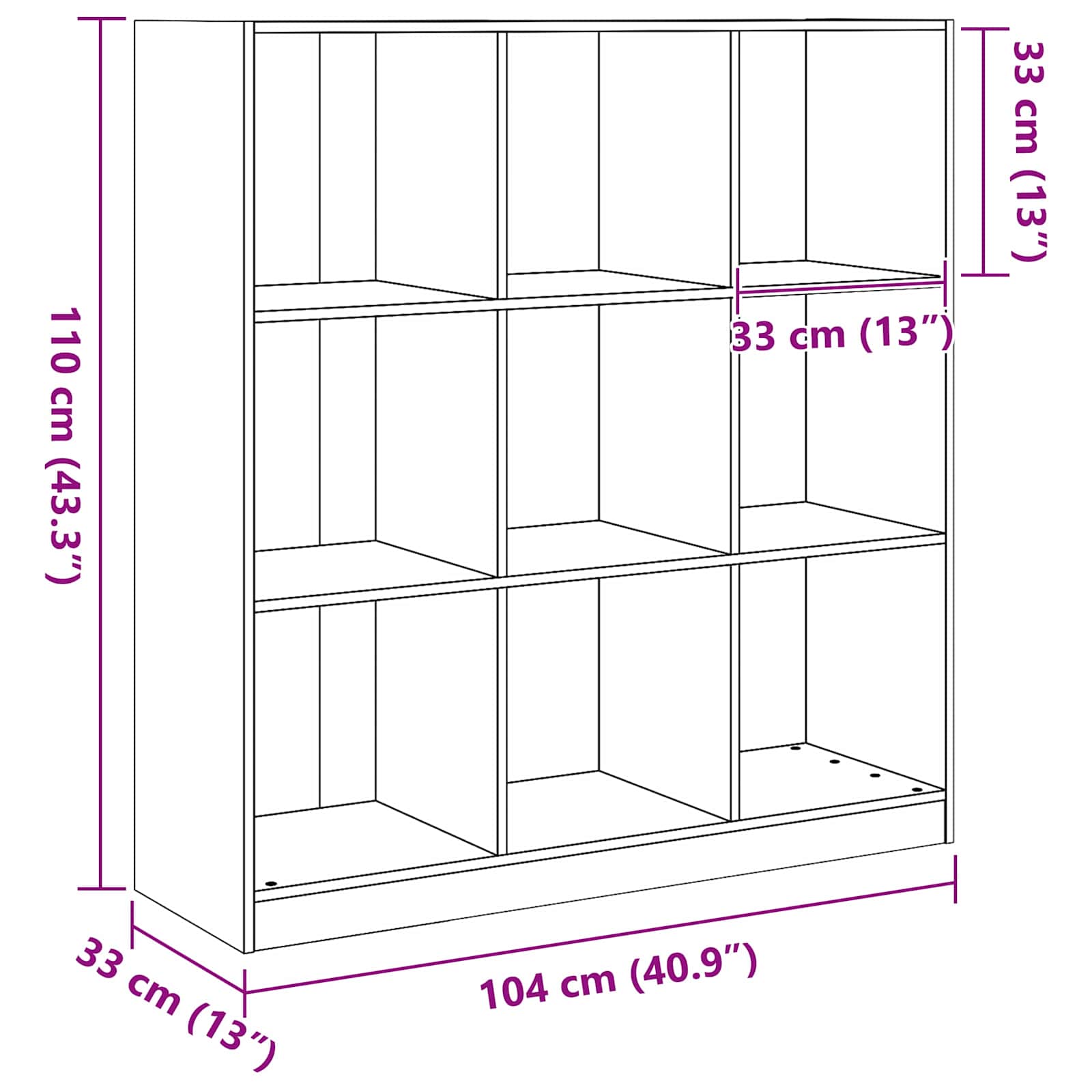 Bücherregal Wachsbraun 104 x 33 x 110 cm Massives Kiefernholz