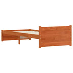 Bettrahmen Wachsbraun 195,5 x 80,5 x 51 cm Massives Kiefernholz