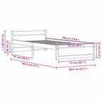 Bettrahmen Wachsbraun 195,5 x 80,5 x 51 cm Massives Kiefernholz