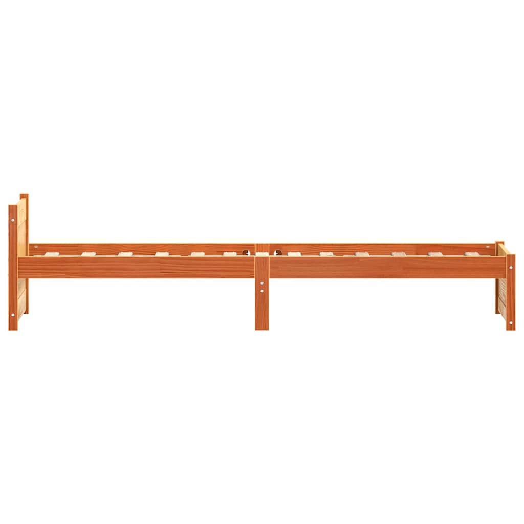 Bettrahmen mit Kopfteil Wachsbraun 205,5 x 105,5 x 51 cm