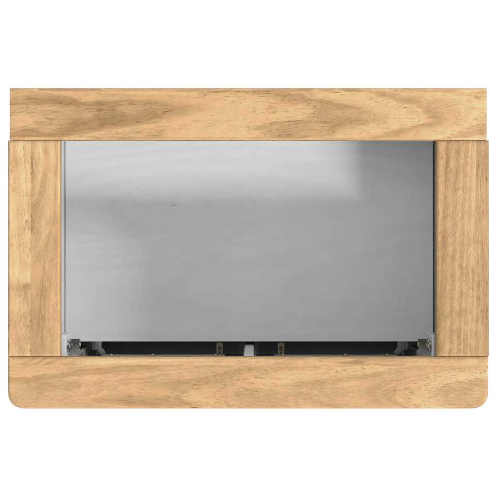 Badezimmermöbel-Set mit Tür FLORO 3 pcs Weiß Massivholz Kiefer