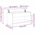 Couchtisch Artisan-Eiche 80 x 50,5 x 41,5 cm Holzwerkstoff