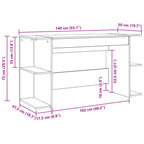 Schreibtisch Artisan-Eiche 140 x 50 x 75 cm Holzwerkstoff