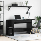 Schreibtisch mit Regal Schwarz Eichen-Optik 140 x 50 x 75 cm