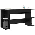 Schreibtisch mit Regal Schwarz Eichen-Optik 140 x 50 x 75 cm