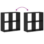 Bücherregal Schwarz Eichen-Optik 69,5 x 29 x 69,5 cm
