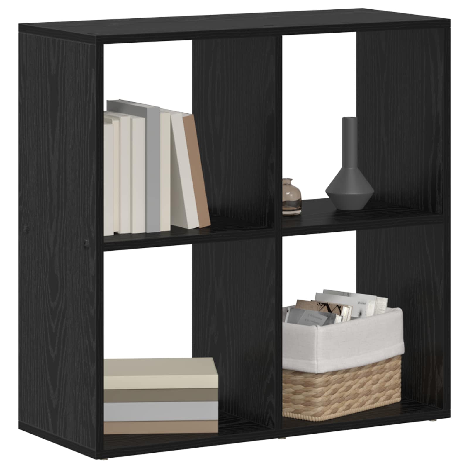 Bücherregal Schwarz Eichen-Optik 69,5 x 29 x 69,5 cm