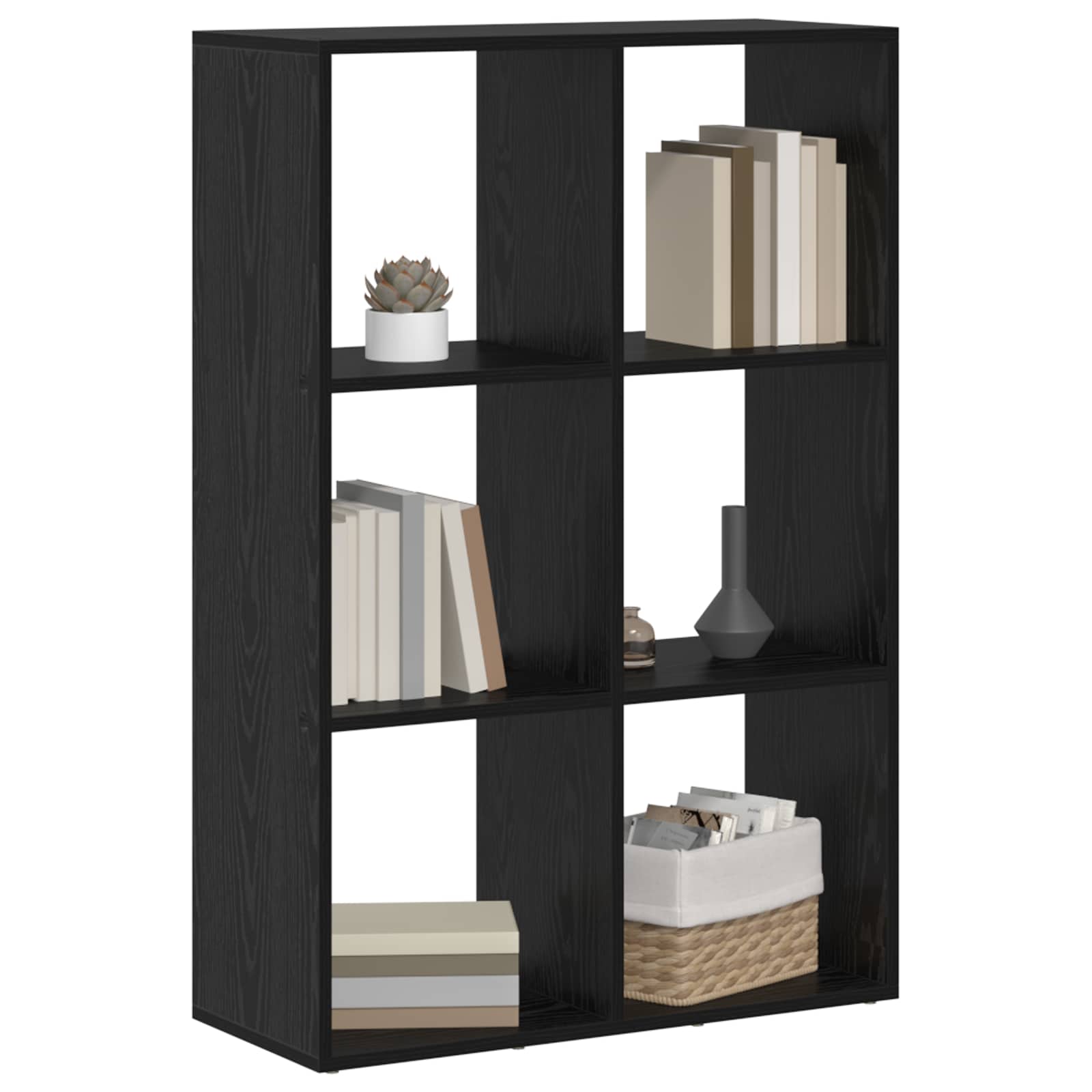 Bücherregal Schwarz Eichen-Optik 69,5 x 29 x 103,5 cm