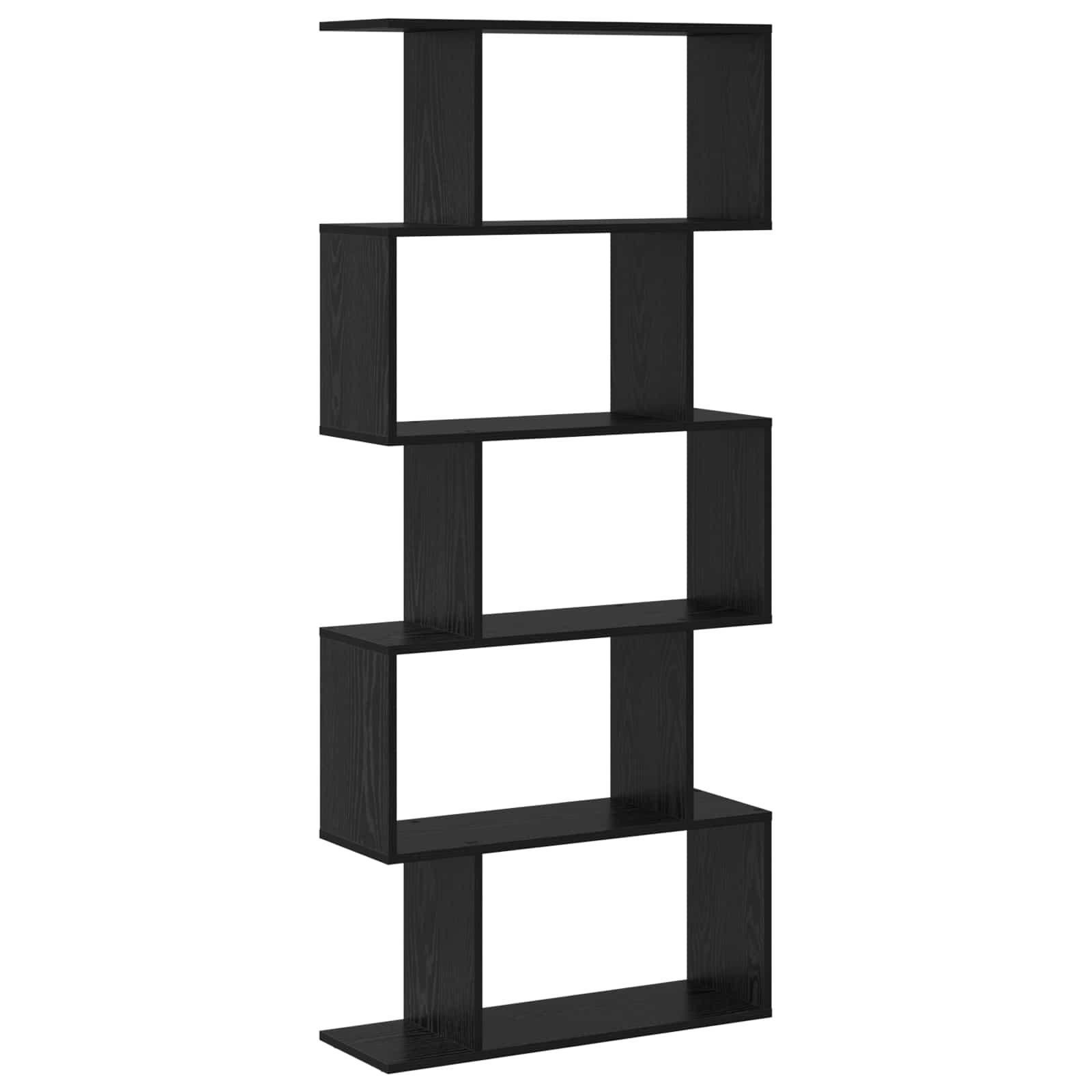 Bücherregal Schwarz Eichen-Optik 70 x 24 x 161 cm Holzwerkstoff