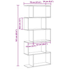 Bücherregal Schwarz Eichen-Optik 70 x 24 x 161 cm Holzwerkstoff