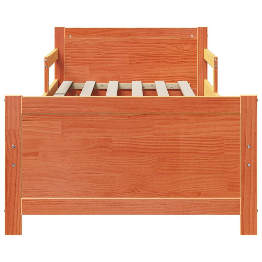 Bettrahmen mit Kopfteil Wachsbraun 80 x 200 cm Holzwerkstoff