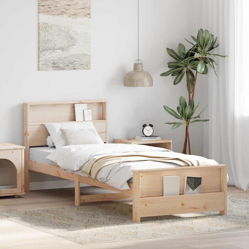 Bettrahmen mit Kopfteil Braun 90 x 200 cm Holzwerkstoff