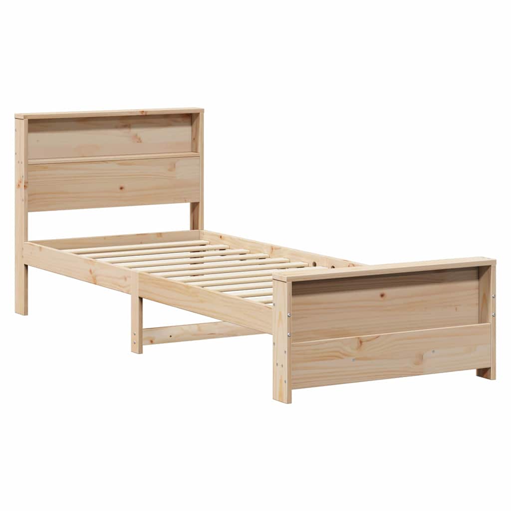 Bettrahmen mit Kopfteil Braun 90 x 200 cm Holzwerkstoff