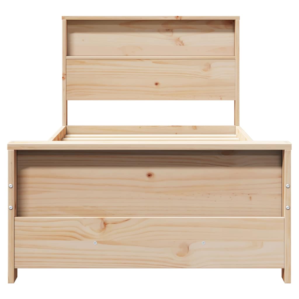 Bettrahmen mit Kopfteil Braun 90 x 200 cm Holzwerkstoff