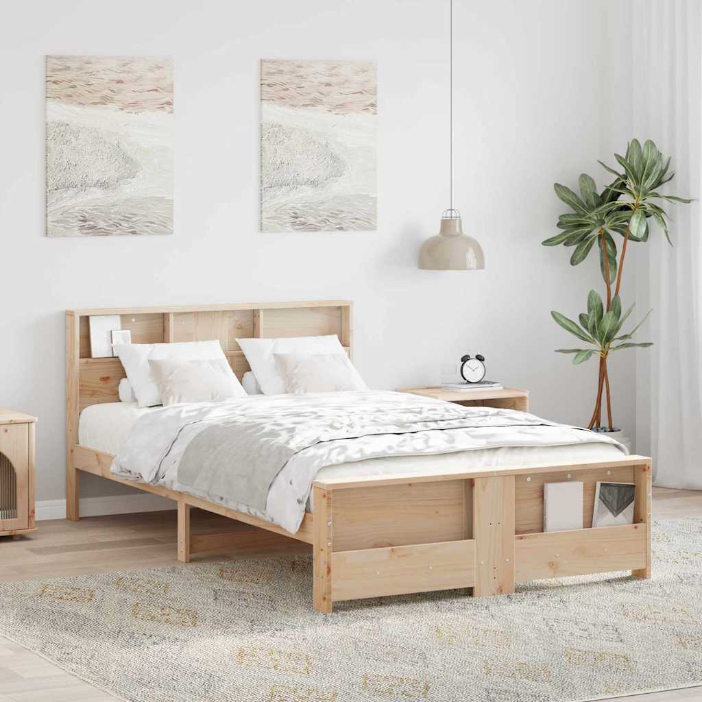 Bettrahmen mit Kopfteil Braun 135 x 190 cm Holzwerkstoff