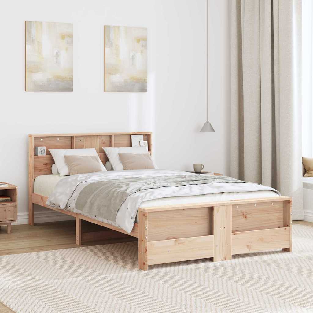 Bettrahmen mit Kopfteil Braun 135 x 190 cm Holzwerkstoff