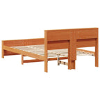 Bettrahmen mit Kopfteil Wachsbraun 135 x 190 cm Holzwerkstoff