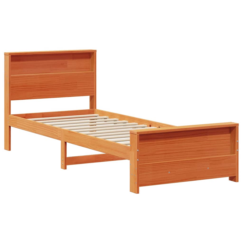 Bettrahmen mit Kopfteil Wachsbraun 75 x 190 cm Holzwerkstoff