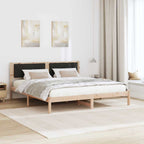 Bettrahmen Schwarz 180 x 200 cm Massives Kiefernholz