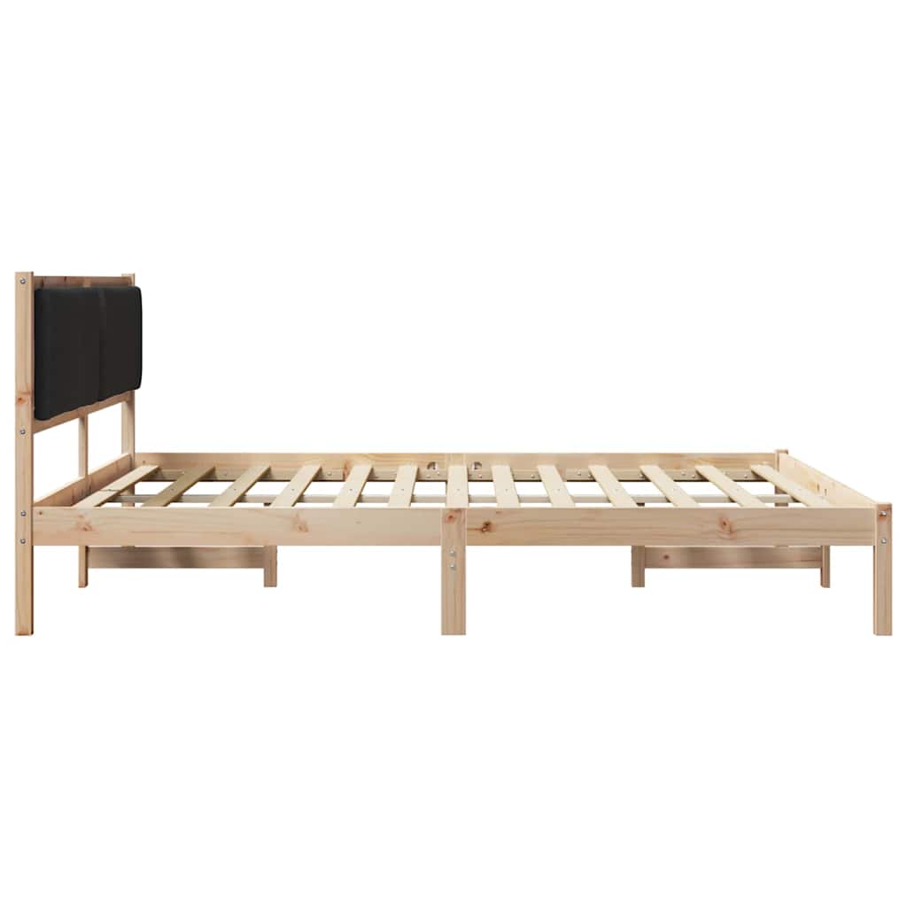 Bettrahmen Schwarz 180 x 200 cm Massives Kiefernholz
