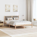 Bettrahmen mit Kopfteil Taupe 160 x 200 cm Massives Kiefernholz