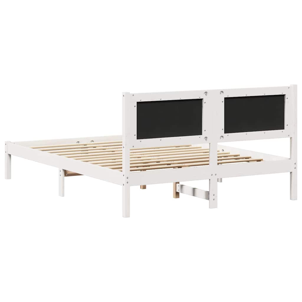 Bettrahmen Hellgrau 150 x 200 cm Massives Kiefernholz